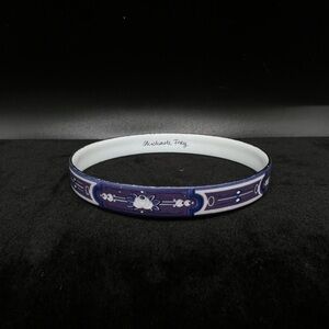 Vintage Michaela Frey Enamel Blue/Purple/White Bangle Bracelet